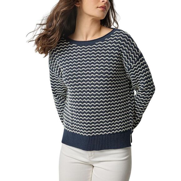 Lilla P Sweaters - Lilla P Womens  Long Sleeve Zig Zag Sweater